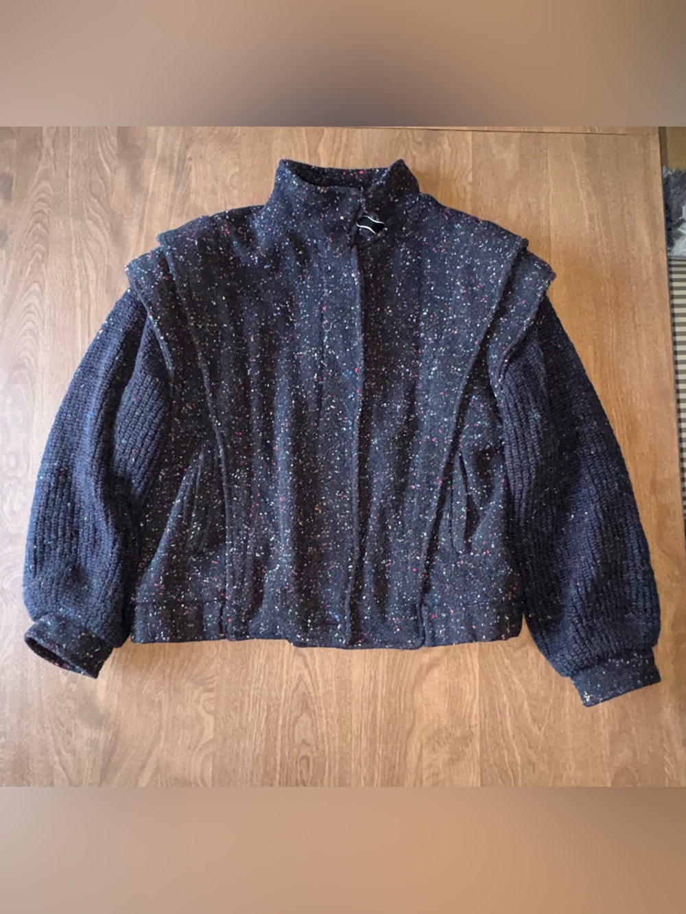 Vintage  Black Speckled Knit Jacket